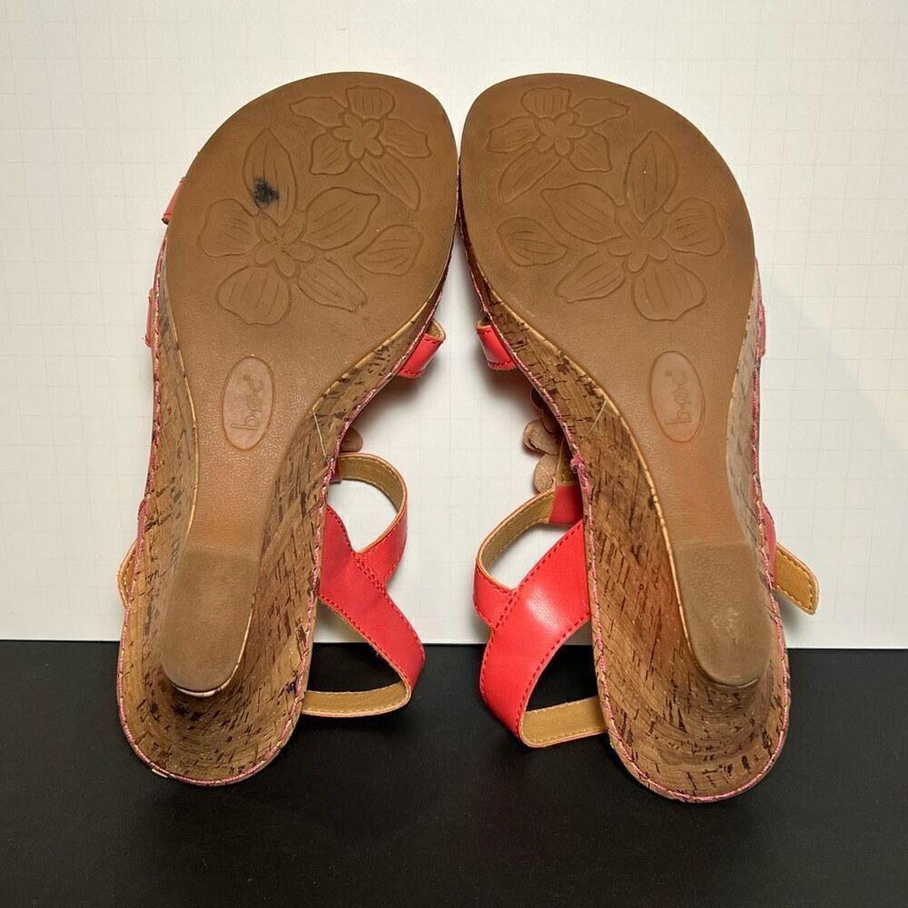 Womens B.O.C. Born Concept Evita Coral Pink Wedge Sandals / Size 10 Medium - Picture 6 of 8